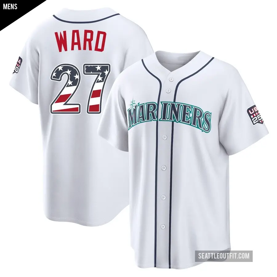 Men's Seattle Mariners ＃27 Taylor Ward Limited White USA 250 Fourth Of July Home Stadium Jersey