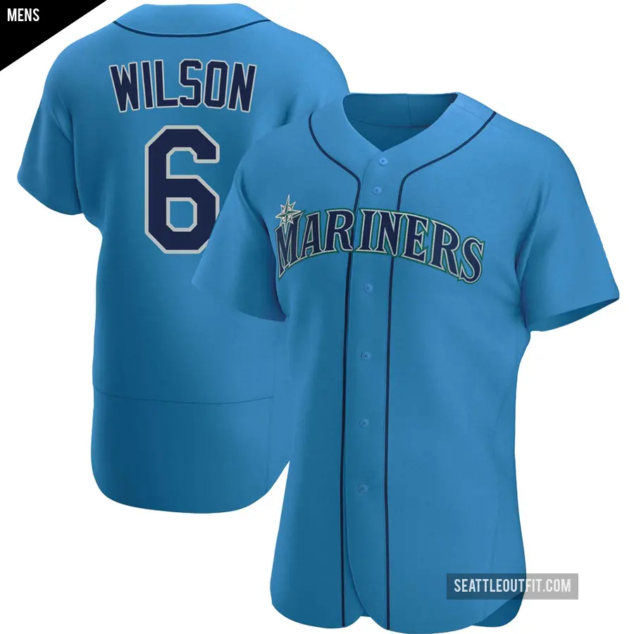Men's Seattle Mariners ＃6 Dan Wilson Authentic Royal Alternate Jersey