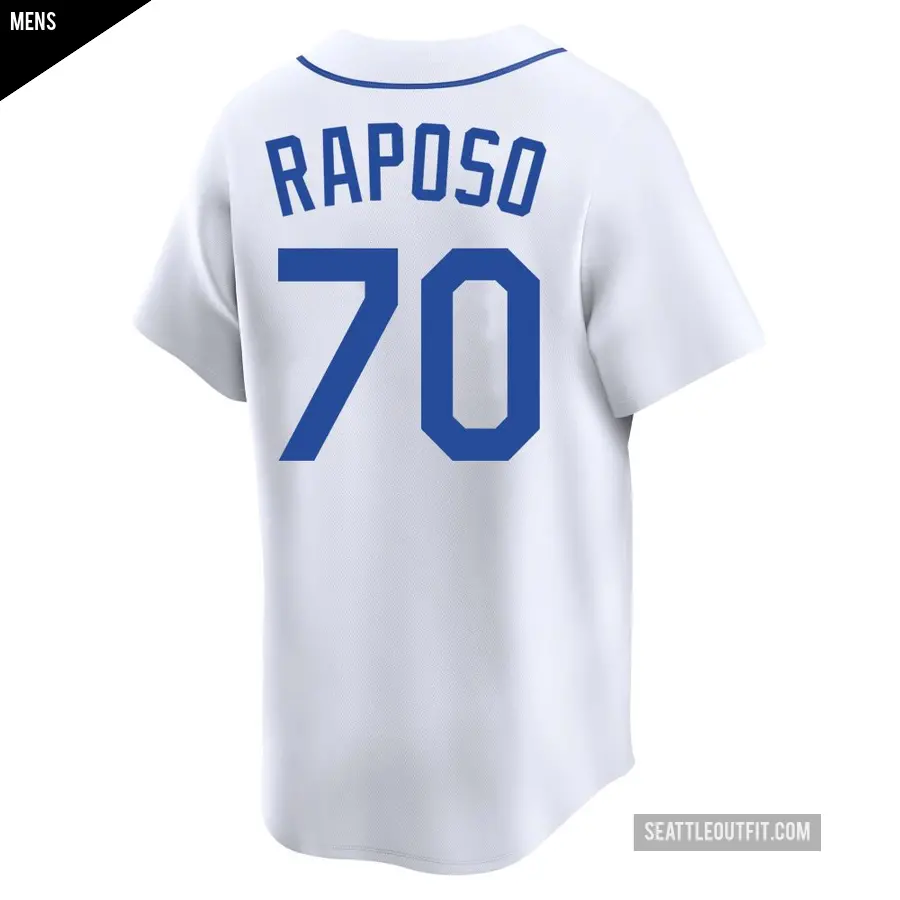 Men&#039;s Seattle Mariners &#65283;70 Nicholas Raposo Limited White Throwback Cooperstown Collection Jersey