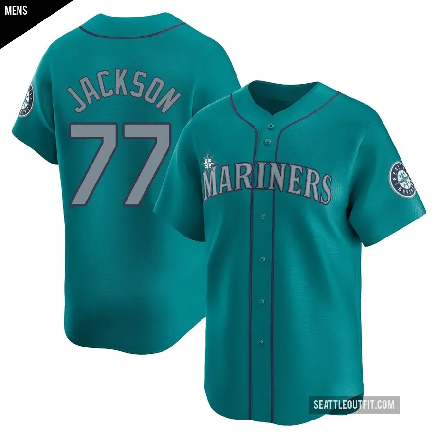 Men's Seattle Mariners ＃77 Luke Jackson Limited Aqua Alternate Jersey