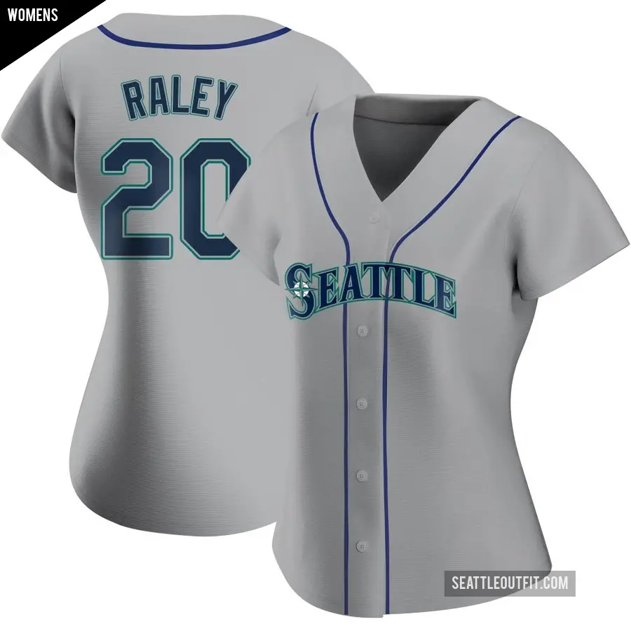 Women's Seattle Mariners ＃20 Luke Raley Replica Gray Road Jersey