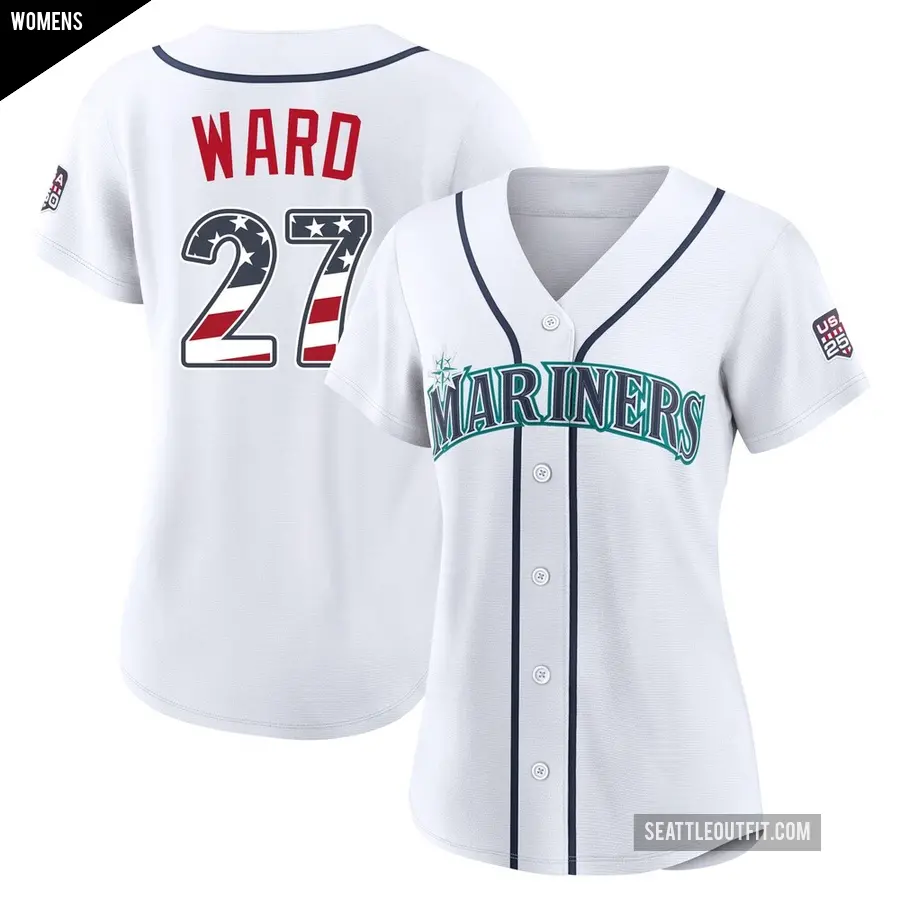 Women's Seattle Mariners ＃27 Taylor Ward Limited White USA 250 Fourth Of July Home Stadium Jersey