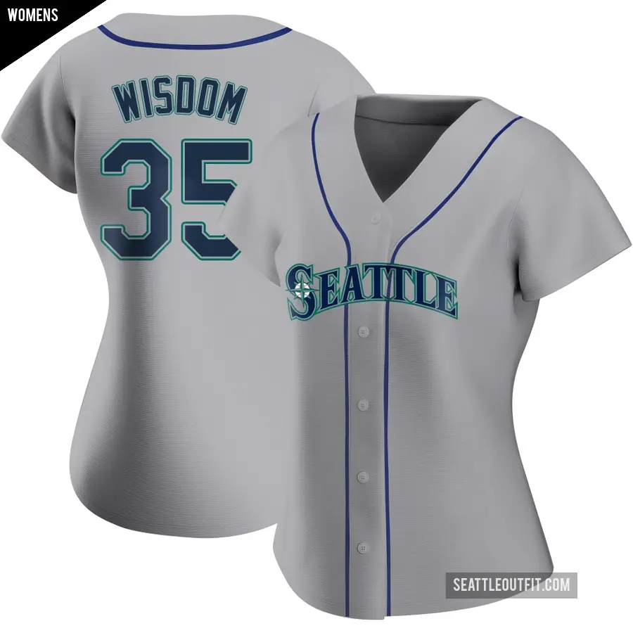 Women's Seattle Mariners ＃35 Patrick Wisdom Replica Gray Road Jersey
