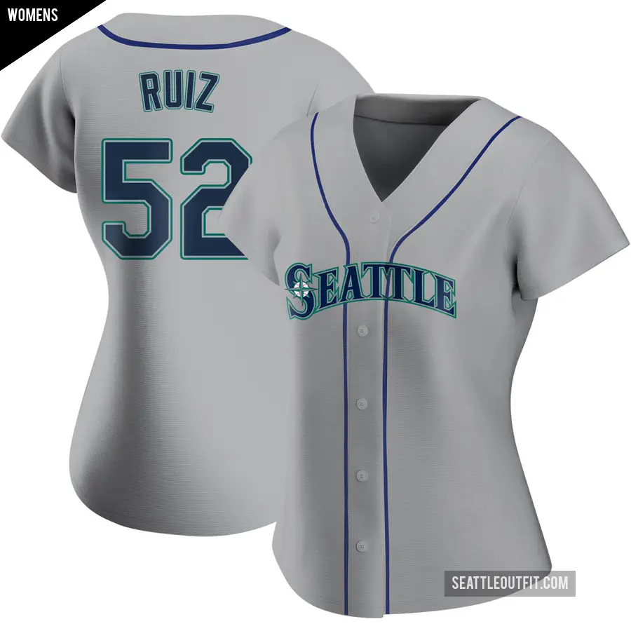 Women's Seattle Mariners ＃52 Carlos Ruiz Authentic Gray Road Jersey