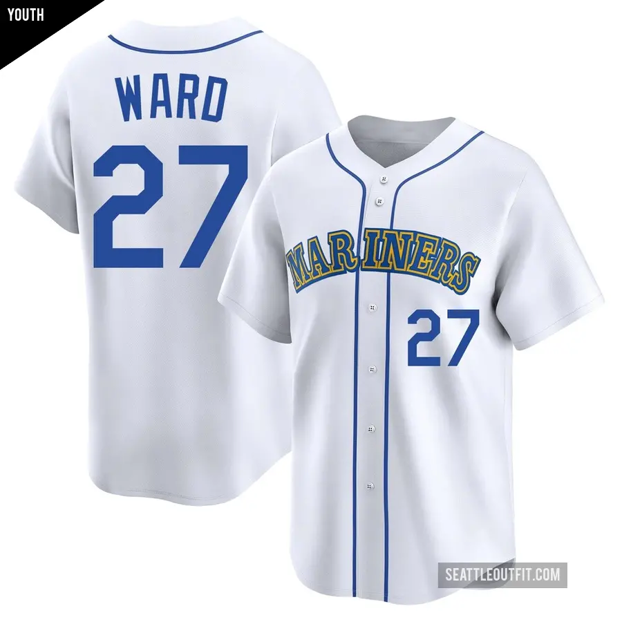 Youth Seattle Mariners ＃27 Taylor Ward Limited White Throwback Cooperstown Collection Jersey