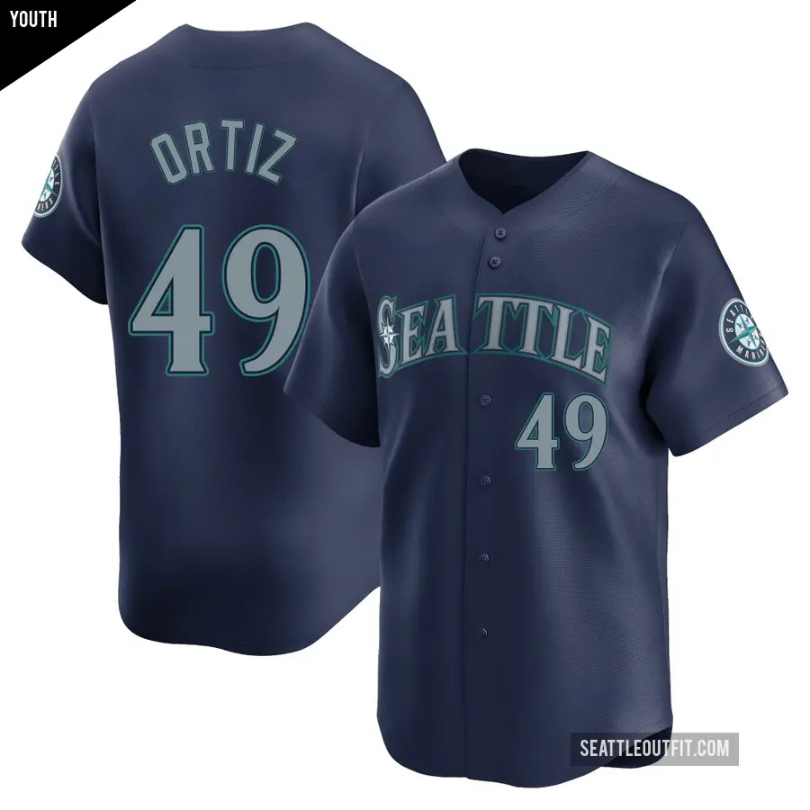 Youth Seattle Mariners ＃49 Robinson Ortiz Limited Navy Road Jersey