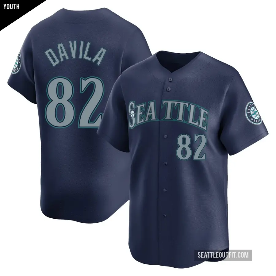 Youth Seattle Mariners ＃82 Nick Davila Limited Navy Road Jersey