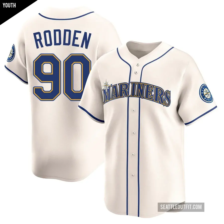 Youth Seattle Mariners ＃90 Brock Rodden Limited Cream Alternate Jersey